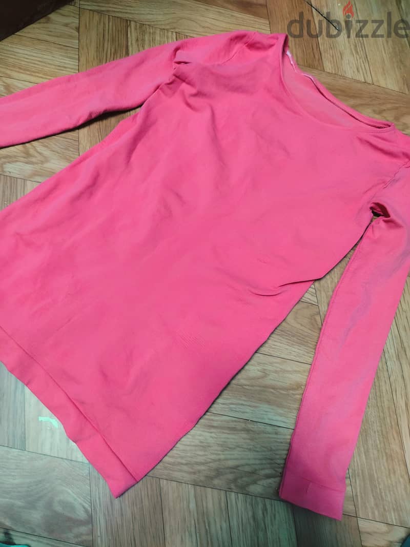 Pink Long Sleeve Fitted Top 1