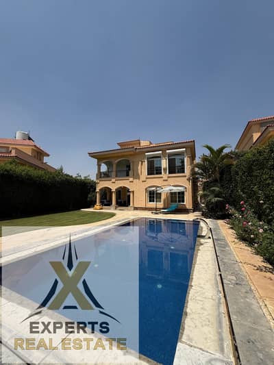 Furnished villa with swimming pool for rent in Madinaty, hotel-style finishing, 360 sqm, open view