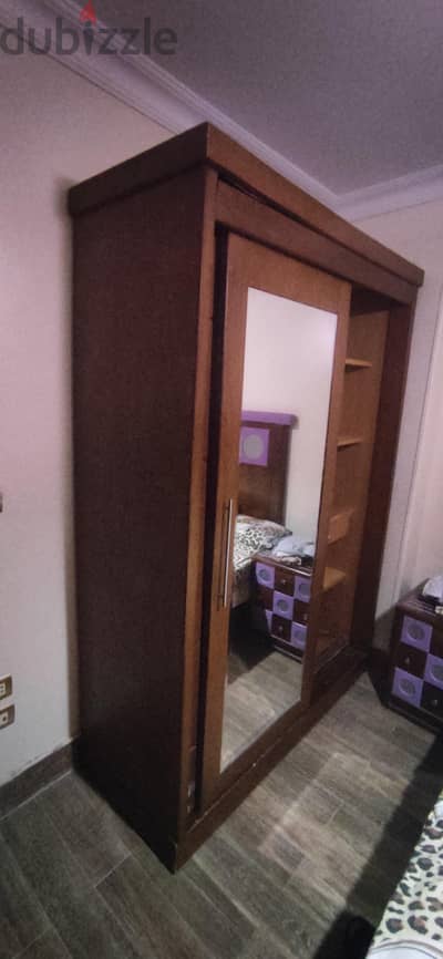 دولاب جرار خشب زان قشرة طبيعى دهانات