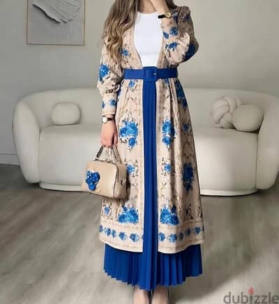طقم حريمي ٤ قطع (كارديجان+جيبة بليسيه+بضي+حزام) ١٤ لون احلى من بعض