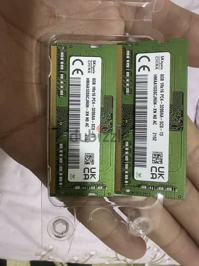 رام SK hynix 16GB (2×8GB) DDR4 3200MHz مستعملة من لاب توب وارد امارات