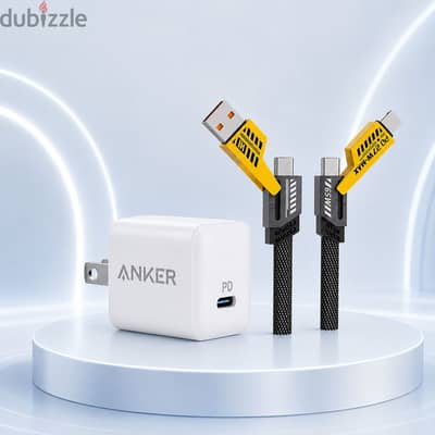 شاحن Anker Nano 20W أصلي + كابل 3 في 1 متعدد