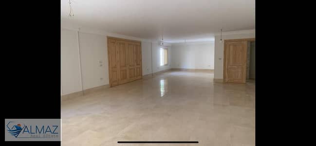 Unfurnished 371 sq m apartment for rent in Al Banafseg Buildings, First Settlement. Strategically located directly overlooking North 90th Street