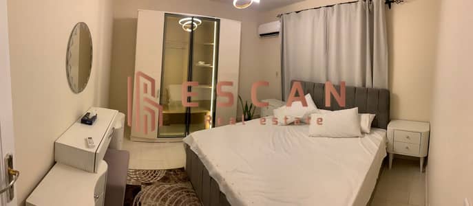 Furnished studio for rent in Al Rehab, featuring custom finishes and located next to the Eastern Market.