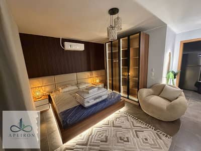 Studio with roof for rent in sodic villette V residence  Area 50 SQM Roof 100 SQM 1 bedroom  1 bathroom  Fully furnished  View pool and landscape and