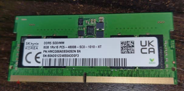 Laptop RAM DDR5 4800 Mhz 8 gb