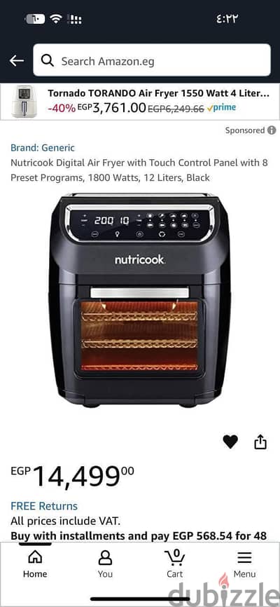 nutricook air fryer