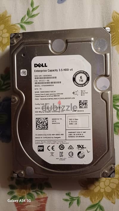 HDD Dell Enterprise 6 TB SAS هارد ساس ٦ تيرا