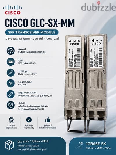Cisco GLC-SX-MM SFP Transceiver أصلي
