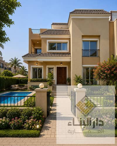 old price sale  (2 floors) full privacy corner S villa for sale in sarai new cairo compound 5th settlement next to madinaty and auc , bloomfields