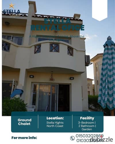 Sea-view chalet for rent at Stella Heights, North Coast—directly through the resort's rental office