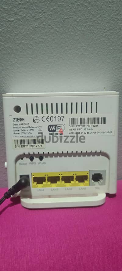 راوتر ZTE ZXHN H108N Wi-Fi ADSL – شغال بحالة جيدة