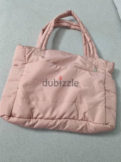 Dusty rose Puffy Tote Bag + Pouch جديدة لم تستعمل وتر برو