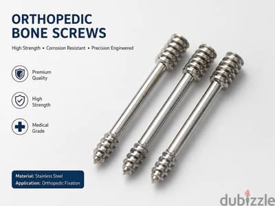 3 مسامير تثبيت عظام (Orthopedic Bone Screws) – جديدة