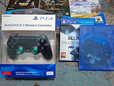 دراع ps4 اوريجنال كسر زيرو بأنالوج حديد بعلبته ومعاه اسطوانات هديه