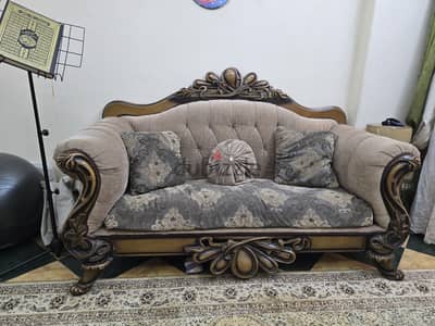 Classic 7-Seater Sofa Set - 2 Three-Seaters + Armchair -