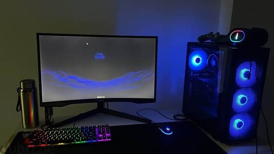 كمبيوتر + شاشة Samsung Odyssey G5 27 بوصة 165Hz | Ryzen 5 5500 + RX 66
