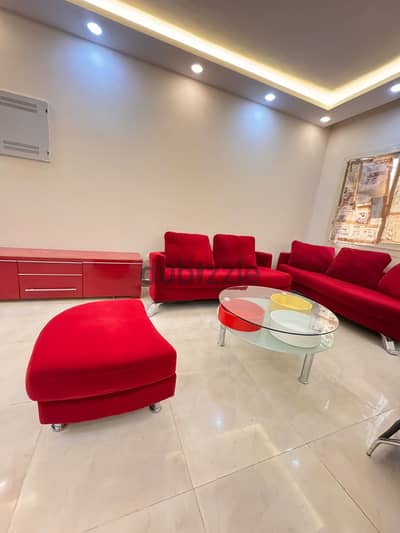 Red Sofa Set with TV Stand/ Media Console and Table (Full Set)