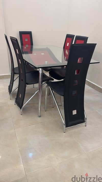 Black/ Red Dining Table