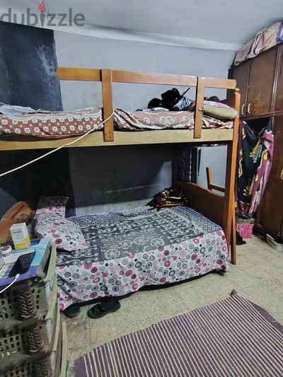 سرير بدورين خشب زان احمر مفهوش اي حاجه كسر زيرو