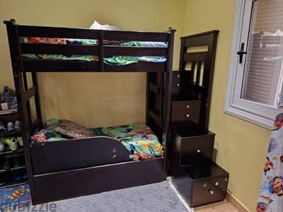 سرير اطفال دورين خشب زان
