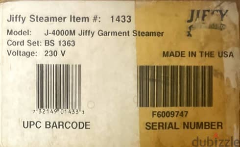 Jiffy J-4000M Garment Steamer