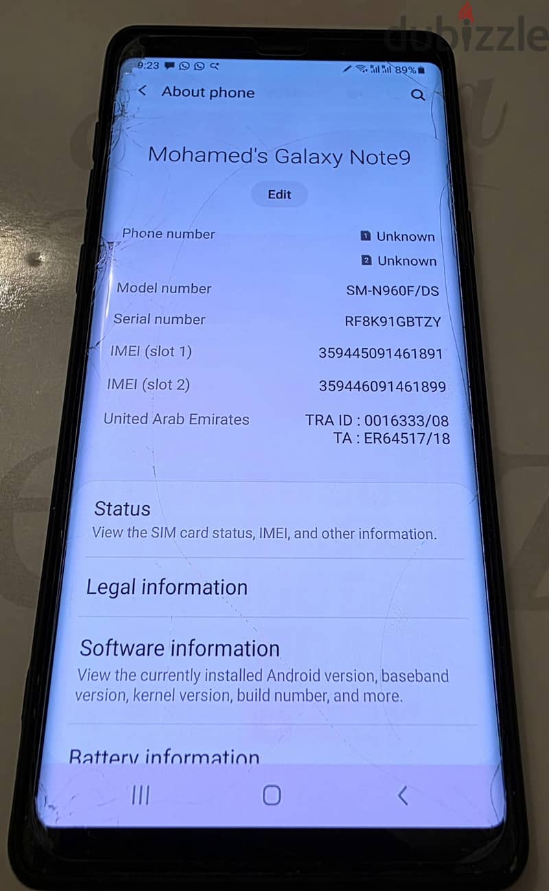 Samsung Note 9 6