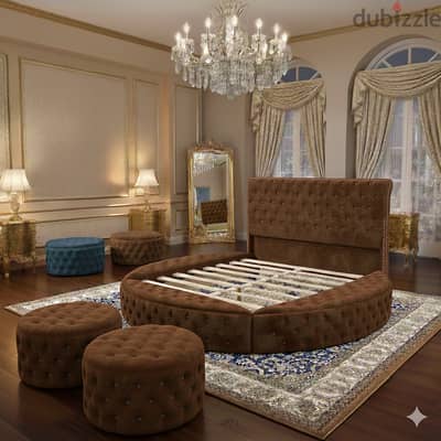السرير الدائري الكابيتونيه قمة الفخامة الكلاسيكيةا الفخامة والرفاهية