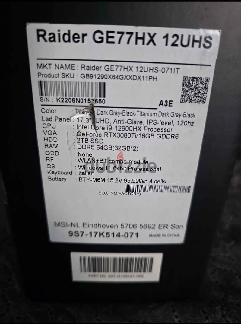 MSI GE77RAIDER hx 6