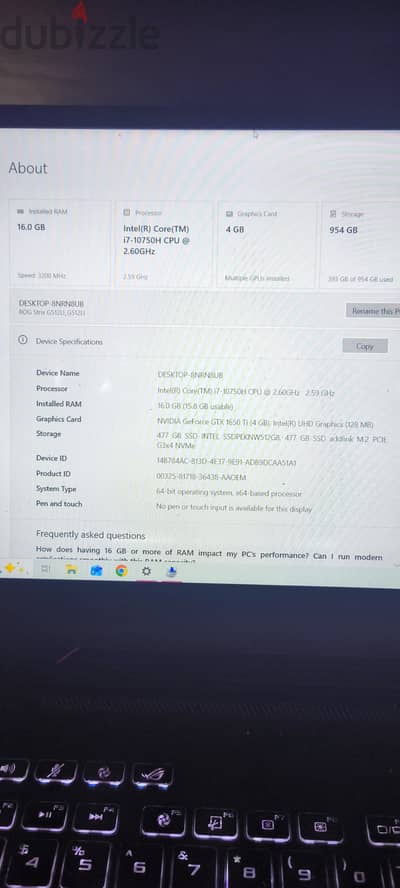 Asus ROG strix gl512li