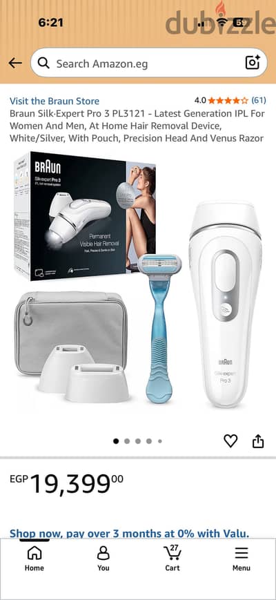 Braun expert pro 3 laser for hair removal