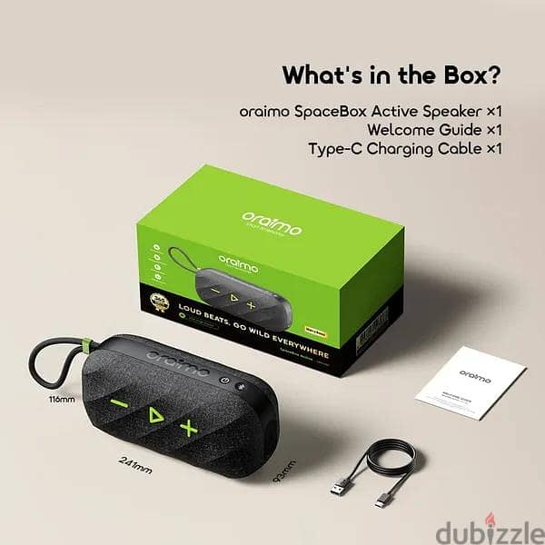 oraimo SpaceBox Active 25W Portable Wireless Speaker صب بلوتوث 9