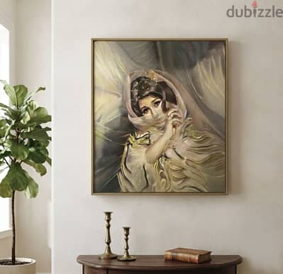 لوحة الوان زيت للفنانة المصرية سعاد حسني