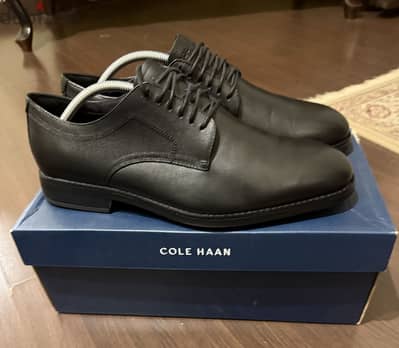 Original Cole Haan Black Genuine Leather Shoes - Size 43.5