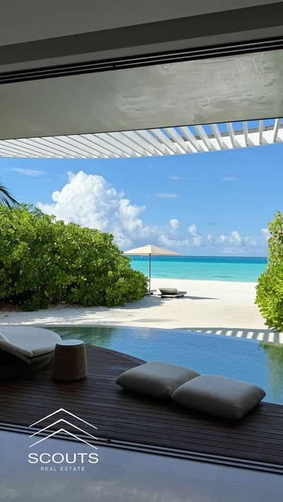 Guaranteed investment First-row beachfront hotel studio ready to move fully furnished with  AC'S & appliance near rixos alamein , marassi