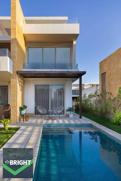 أستفيد معنا بأفضل اوفر ل شاليه هورايزون 600م مع pool - مفروش بالكامل - برايم لوكيشن في سي شيل الساحل الشمالي - seashell north coast