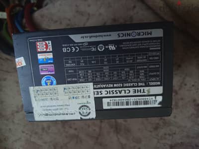 للبيع باور سبلاي Micronics The Classic 620W (Peak 700W).