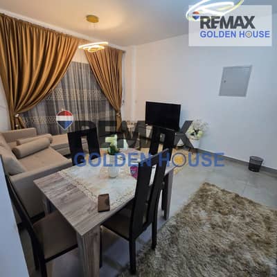 Furnished apartment for rent in Madinaty. . 2 bedrooms, hotel-style finishing, modern furniture, open view, fully equipped with appliances and
