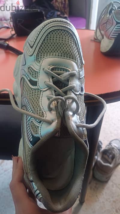 Silver Metallic Y2K Chunky Running Shoes Size 41