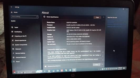 لابتوب hp بحاله ممتازه مناسب الشغل المكتبي والالعاب