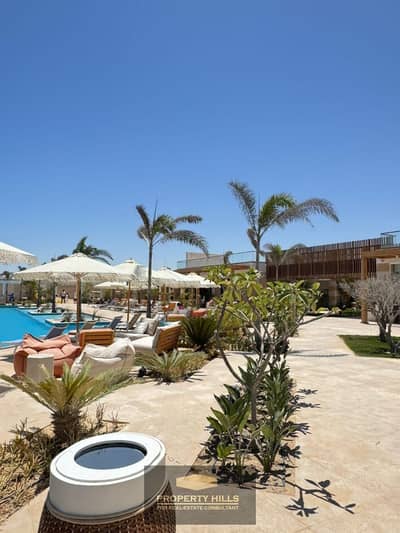 For sale in Sea Shore Ras Al-Hikma a fully finished chalet investment opportunity with Hyde Park company