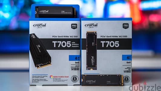 وحدة تخزين Crucial T705 4TB Gen5 جديدة