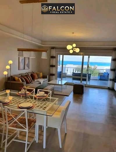 Ready-to-move-in chalet with a sea view (50% discount + VIP finishing) for sale in Youd North Coast, on the Alamein Road, near Gaia and Swan Lake.