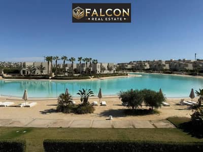 First row lagoon on private island Finished Chalet +ACs For Sale in Azha North Coast Ras El Hekma Next To Fouka Bay - Mountain View -