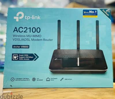 TP-Link Archer VR600 V3 AC2100 VDSL/Fiber بالعلبة – حالة ممتازة