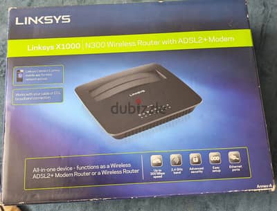 Linksys X1000 N300 ADSL2+ Router استخدام أيام بالعلبة