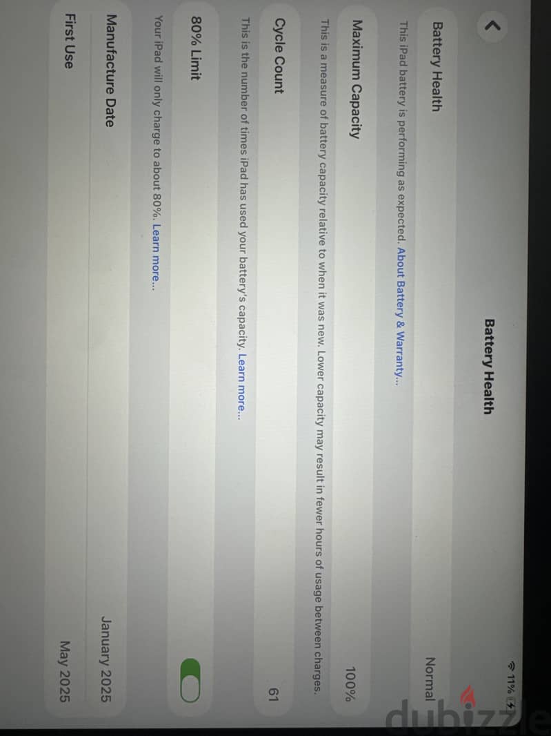 iPad Air 13 M2 100% battery Mint Condition 3