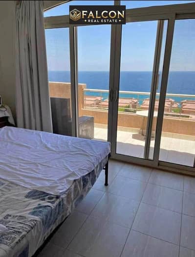 A 56m hotel chalet in Telal Sokhna, fully equipped with air conditioning and a kitchen, is for sale. It features high-end finishing and is available