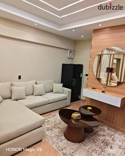 Fully furnished, air-conditioned hotel-style studio with all modern appliances, in a prime location in Nasr City on Abbas El Akkad Street and near Cit