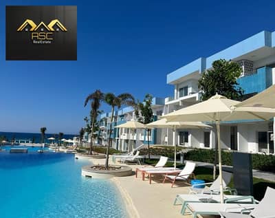 Ground-floor chalet with a garden, first row on the lagoon—fully furnished and equipped with A/C and appliances—for sale at Fouka Bay, Ras El Hekma, N